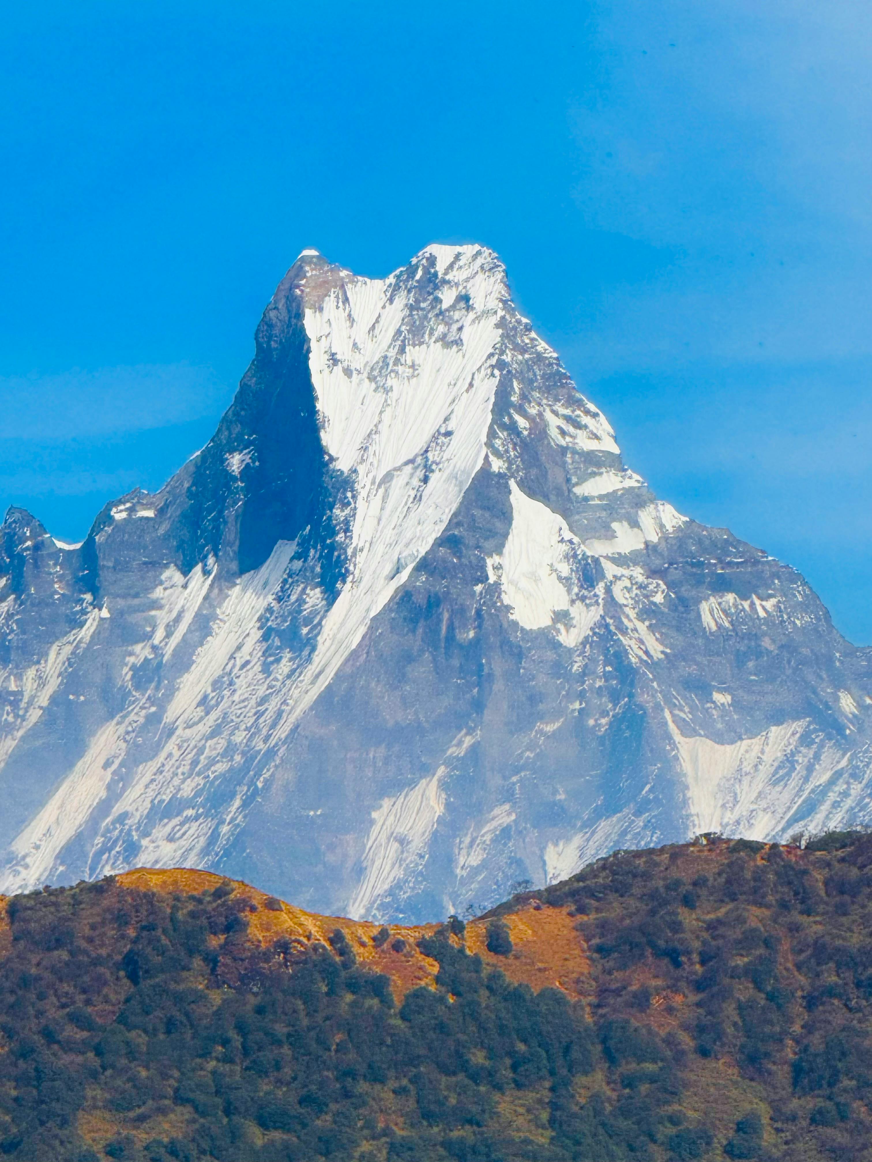 majestic view of mount fishtail